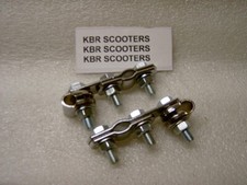 2 MIRROR BRACKETS CHROME FITS LAMBRETTA AND VESPA  RACKS