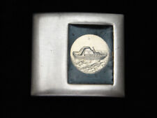 QD03115 VINTAGE 1970s CABIN CRUISER BOAT SILVERTONE BELT BUCKLE