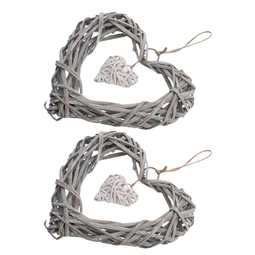 2pcs heart shape wicker - heart,