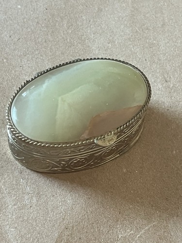 Vintage green onyx pill box