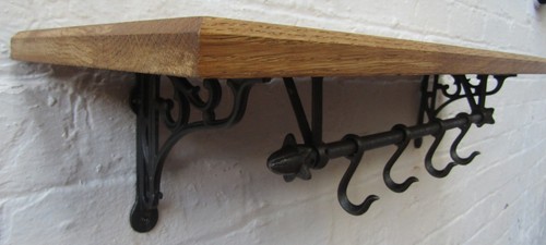 Solid oak wooden shelf - solid,