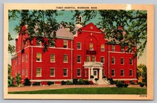 Tobey Hospital Wareham Massachusetts MA c1930 Linen Vintage Postcard