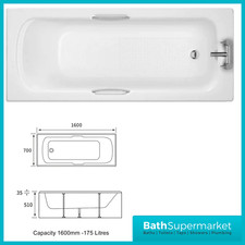 Gripped Bath Heavy Duty 1600mm