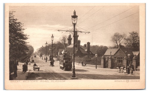 Street car and buggies - and, on