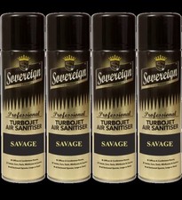 4 x Sovereign Savage Turbojet Air Sanitiser Car Home Office Freshener Spray