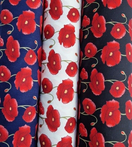 100 cotton fabric poppy - fabric, rose