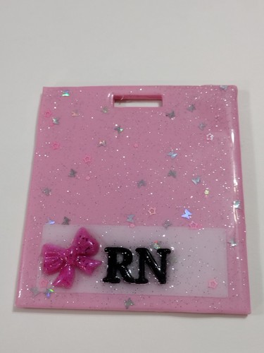 Nurse pink silver glitter - rn,