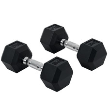 HOMCOM Hexagonal Dumbbells Kit Weight Lifting Exercise for Home Fitness 2x8kg