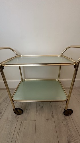 Vintage brass drinks trolley - drinks,
