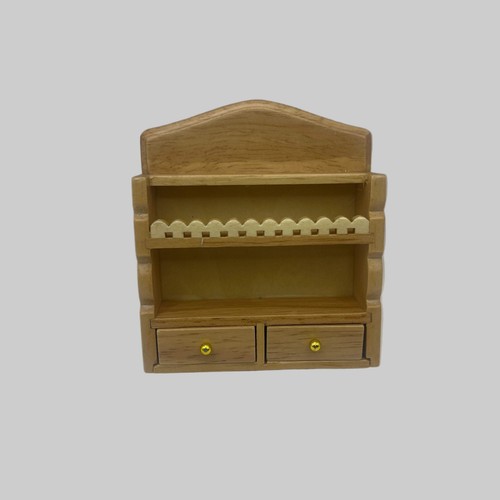 Dolls house pine wall shelf - wall,