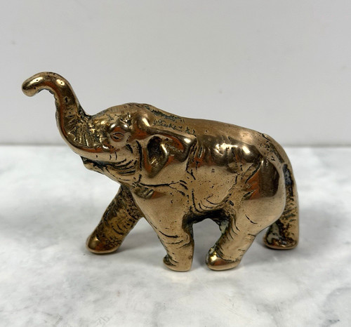 Vintage brass small elephant - brass,