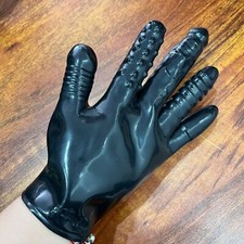 1PC Rubber Estim Shock Finger Glove Bondage Couples BDSM Game Restraint