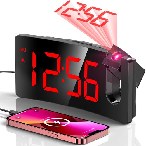 Projection alarm clock with - alarm,
