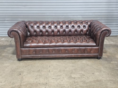 English brown tufted - english, leather