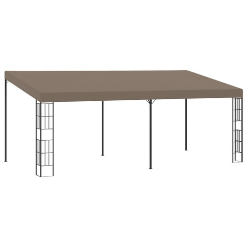 Wall mounted gazebo taupe - wall-mounted, 6x3m
