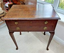 Antique oak cutlery table, 2