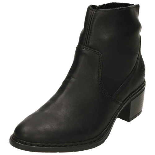 Black ankle boots low - black, block
