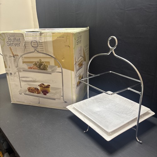Tier buffet server chrome - 2-tier,