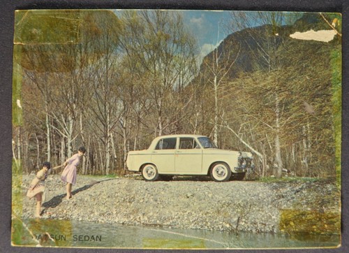 1962 datsun sedan - sedan, postcard