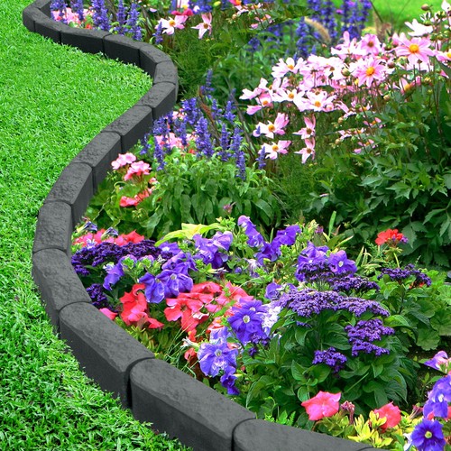 Grey garden edging - garden, stone