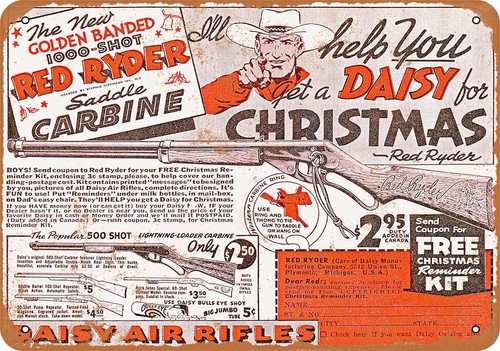 Metal sign 1940 daisy red - sign,