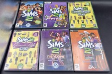 Bundle of 6 Sims 2 CDs 1 Base Game 3 Expansion and 2 Stuff Packs PC CD-ROM TEST