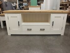 SHABBY PAINTED LARGE PLASMA TV UNIT ROUGH SAWN DISTRESSED BESPOKE COLOUR SIZE