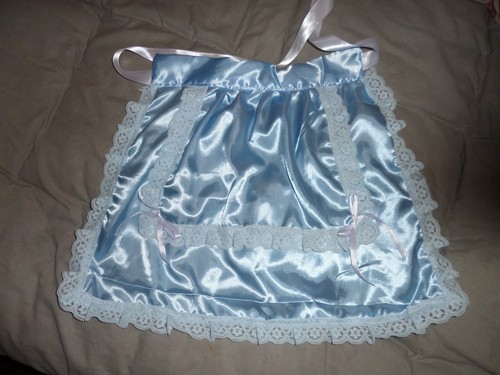 Pretty blue white satin - blue,