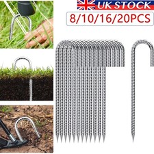 J-Shaped Rebar Stakes 30cm Heavy Duty Ground Anchors Tent Pegs Trampoline Garden
