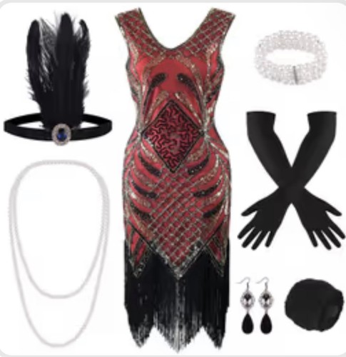 New 1920s neck sequin beaded - sequin,