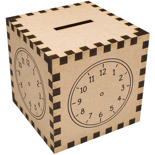 Clock face outline money box - outline',