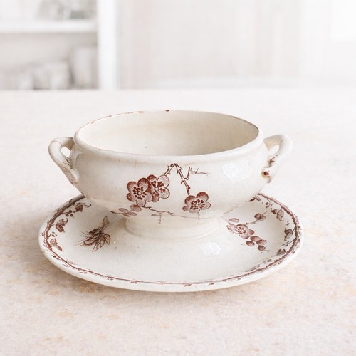 Antique earthenware mustard - antique,