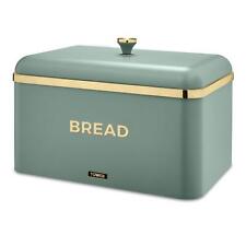 Tower Cavaletto Bread Bin, Airtight, Carbon Steel, Jade Green & Gold T826130JDE