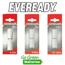 Fluorescent Starters FS22 (4-22W) FSU (4-65W) FS125 (70-125W) Tube Eveready 2Pk
