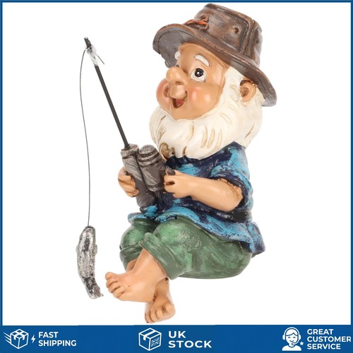 Whimsical fishing gnome statue - whimsical,