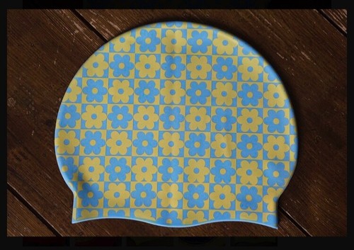 Silicone swimming cap with - swimming, cap,
