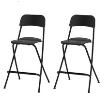 SET OF 2 BLACK FOLDING HIGH