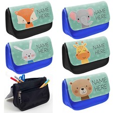 Personalised Pencil Case Animal Sloth Fox School Bag Kids Childrens Boys Gift