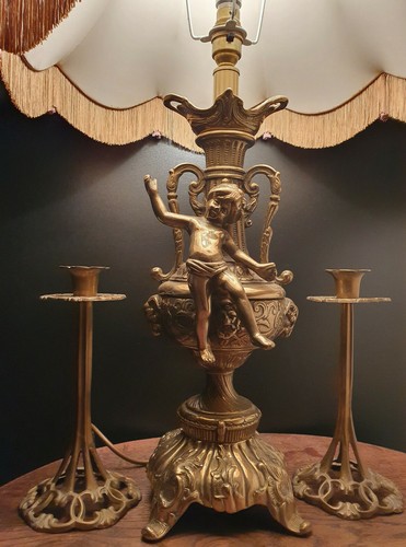 Vintage brass lamp - vintage,