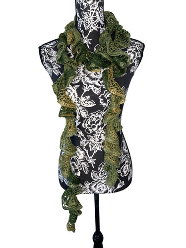 Green ruffle knit spiral - ruffle,