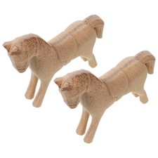2 Pcs Wooden Carved Animal