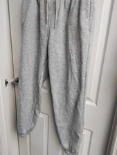 Primark Women's Fleece Jogging Bottoms Size Medium Grey Drawstring Waist