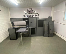 Assembled LWB Campervan Furniture - Gloss Grey. VW Transporter T5/T6