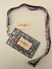 Cath Kidston ID holder & lanyard, Blue flower buds design, with gift bag, BNWT
