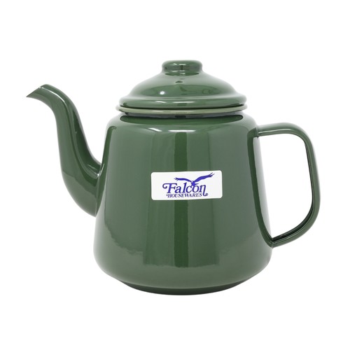 Enamel teapot moss green - teapot,