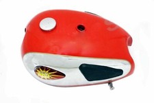 BSA A7 A10 Super Rocket Red Chrome Fuel Tank + Knee Pad Cap & Tap