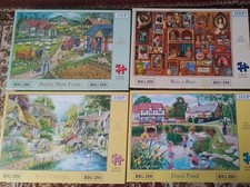 4 HOP Big 250 Jigsaw Puzzles  River Cottage Bric Brac Duck Pond Barley Mow Farm 