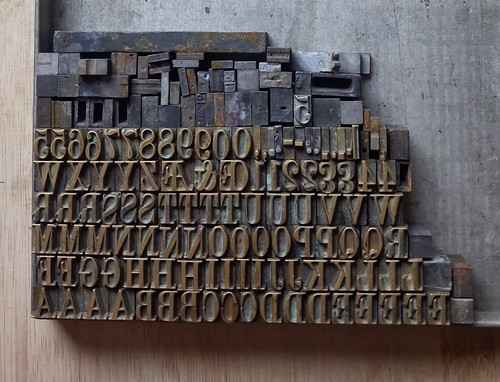 Bookbinders used brass type - used,
