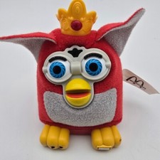 Furby Mcdonalds 2001 Toy Red and Grey Wearing a Crown King Furby