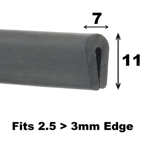 Black rubber channel - rubber,